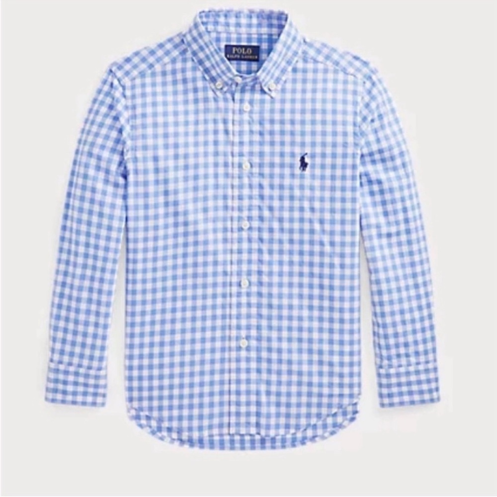 Polo by Ralph Lauren Blue Checkered Kids Button Down Shirt
